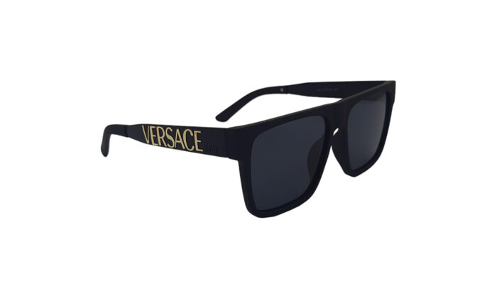 VERSACE MATTE BLACK ACETATE SQUARE WOMEN SUNGLASSES 3